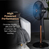 Tower Cavaletto 16 Inch Metal Pedestal Fan Rose Gold and Black