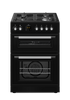 New World NWDFMRBL 60cm Double Cavity Dual Fuel Cooker Black Energy Rating A+