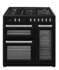 New World NW92TDF3BL 90cm 3 Cavity Dual Fuel Range Cooker Black Energy Rating A