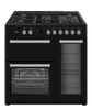 New World NW91DF3BL 90cm 3 Cavity Dual Fuel Range Cooker Black Energy Rating A