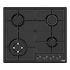 Creda C60GFCWBL 60cm Gas Hob 4 Burners with Wok Black