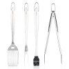 Tower 4 Piece BBQ Tools Set - Stainless Steel