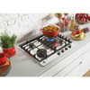 Hoover 60cm 4 Burner Gas Hob Cast Iron Supports Stainless Steel