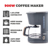 Tower Scandi 900W 1.25L Coffee Maker Grey