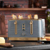 Russell Hobbs Inspire Brass 4 Slice Toaster - Grey