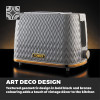 Tower Empire 2 Slice Toaster Grey with Brass Accents