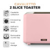 Tower Cavaletto 850W 2 Slice Toaster S/Sl Marshmallow Pink and Rose Gold