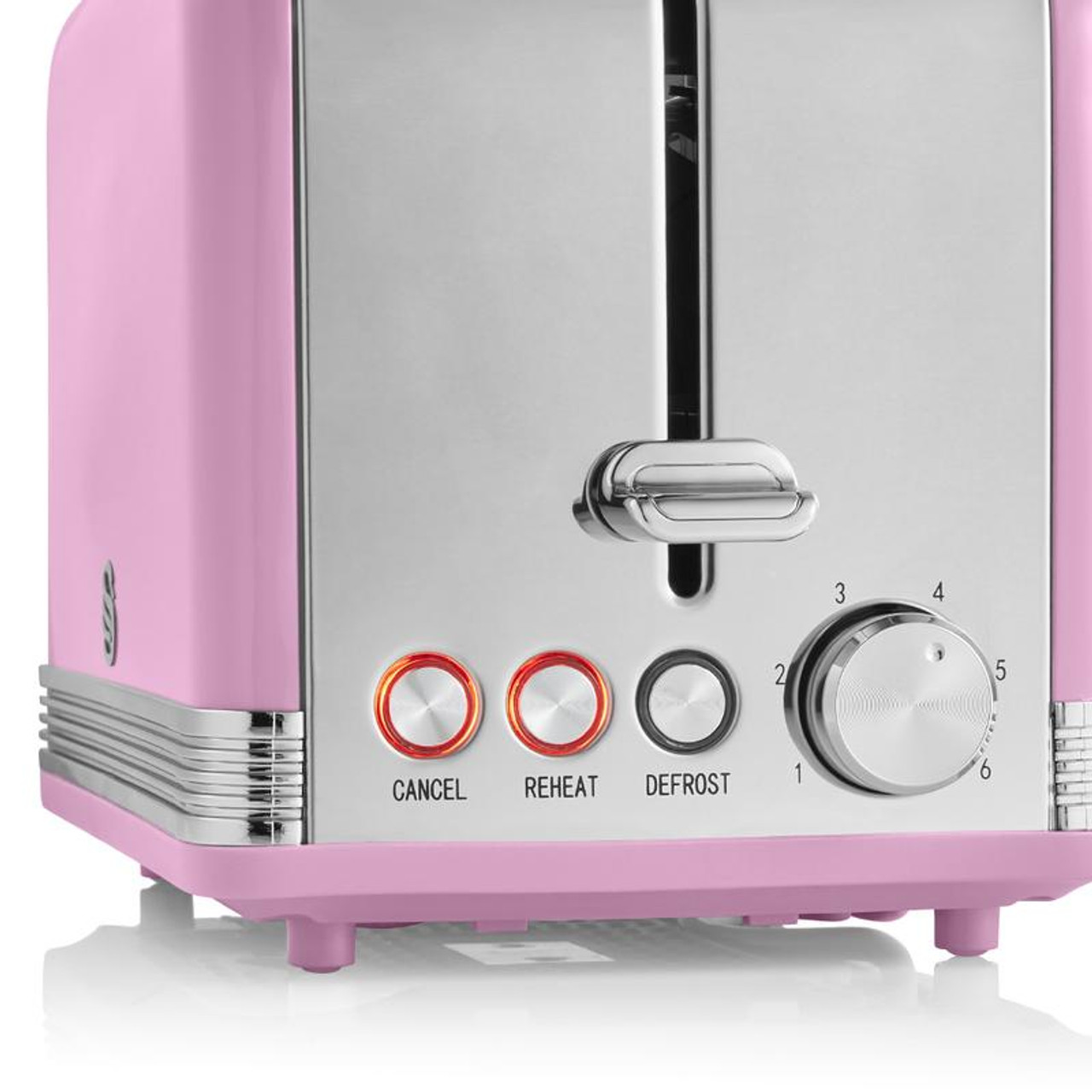 Swan ST34020PN 4 Slice Retro Style Toaster In Pink