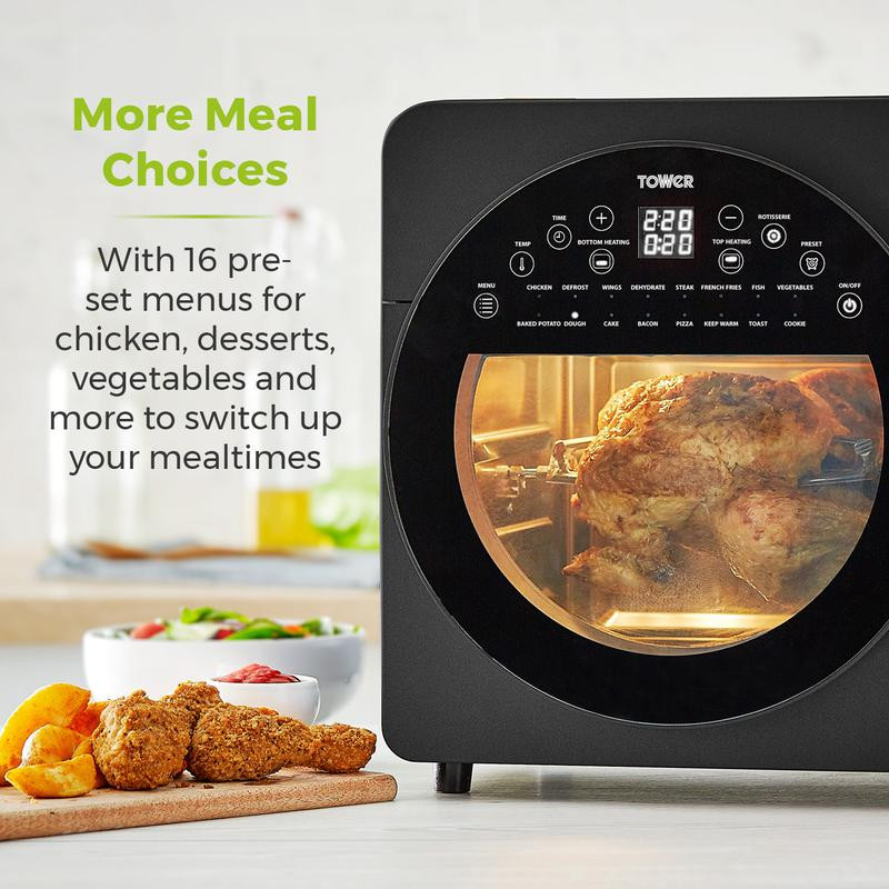 Tower Vortx XL 14.5L 5in1 Digital Air Fryer Oven with Rotisserie