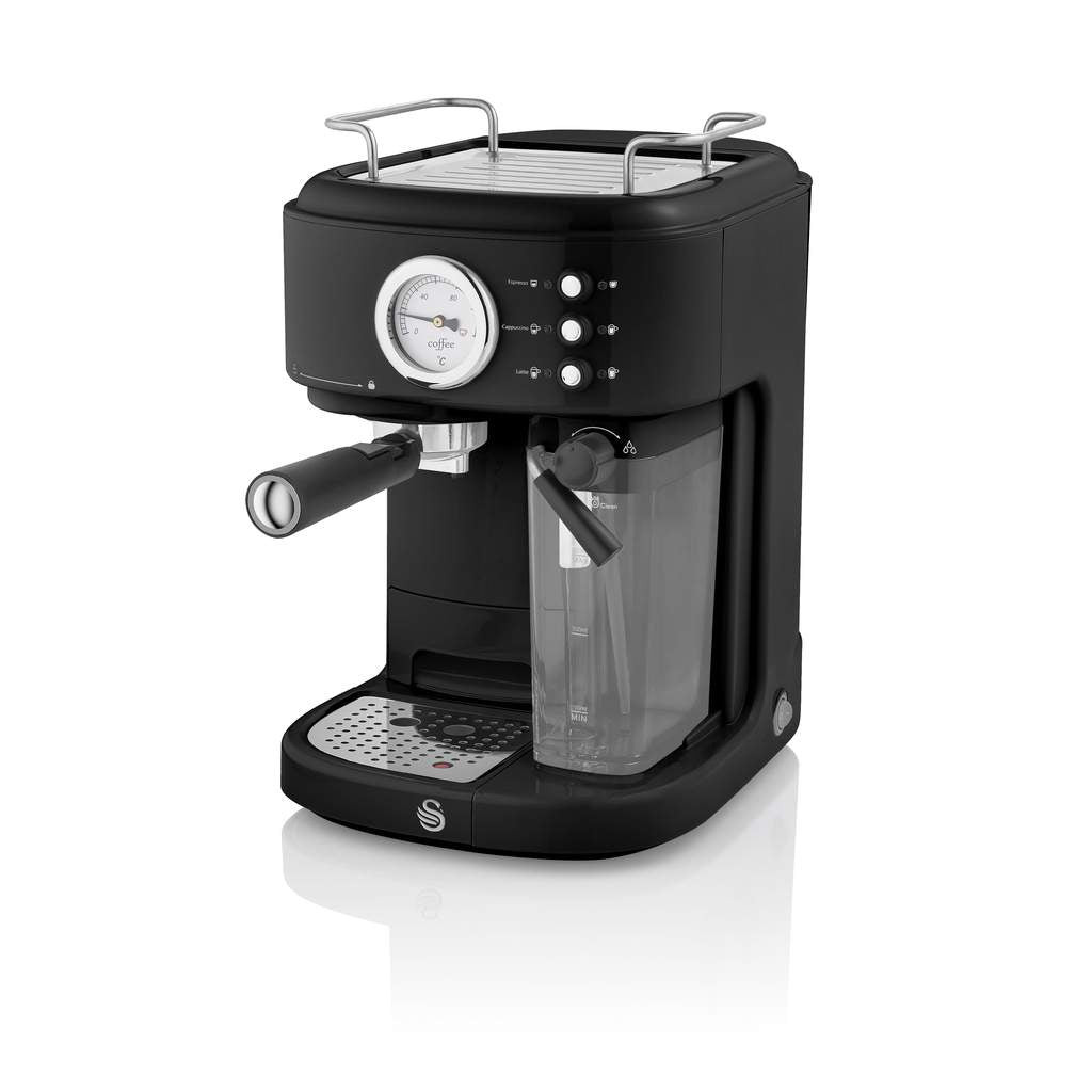 Swan Retro One Touch Espresso Machine Black Mega Appliances