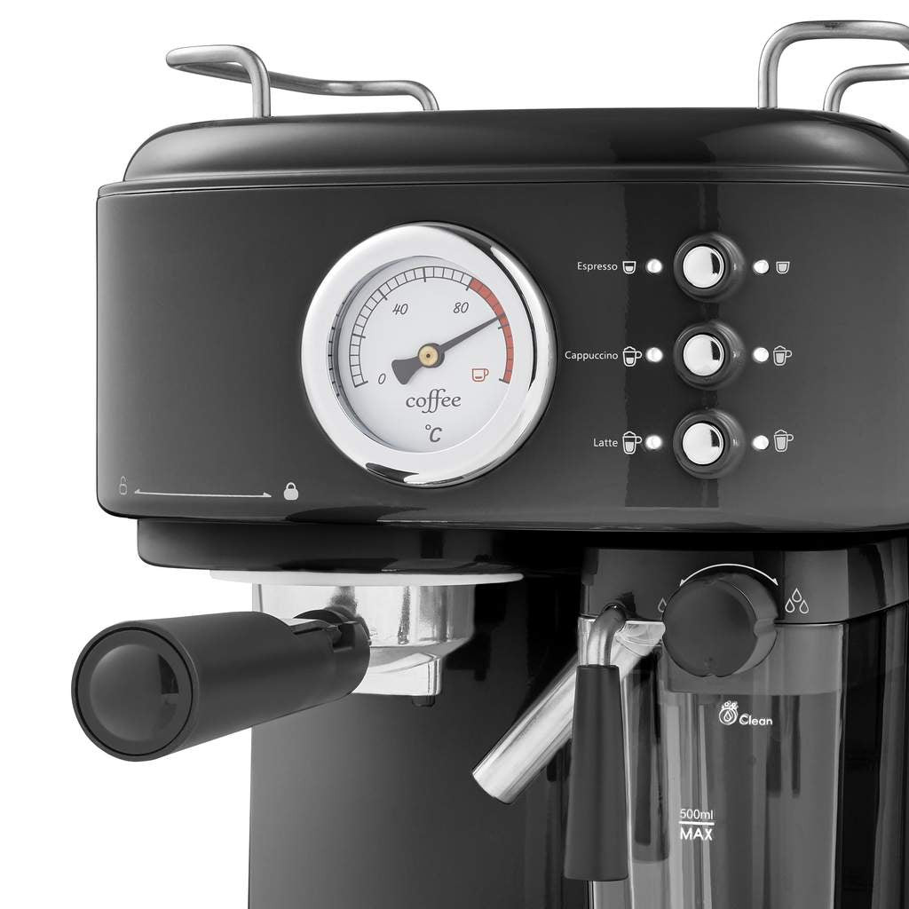 Swan Retro One Touch Espresso Machine Black Mega Appliances