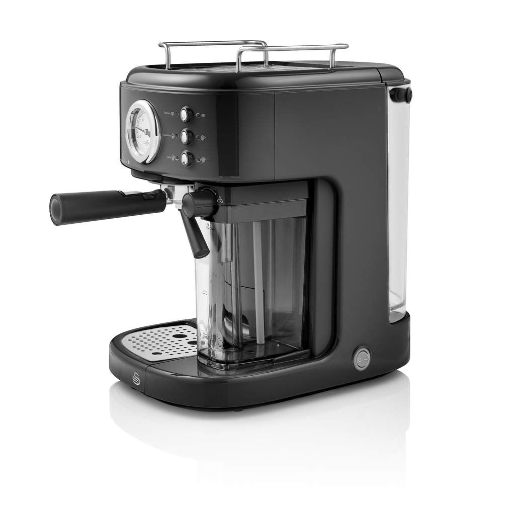 Swan Retro One Touch Espresso Machine Black Mega Appliances
