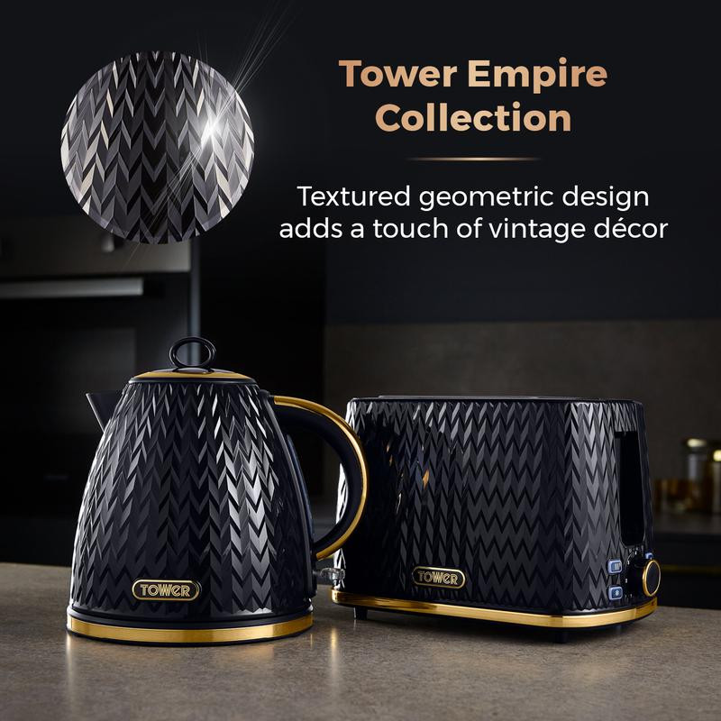Pyramid Kettle Black And Gold Kettle And Toaster Tower Kettle