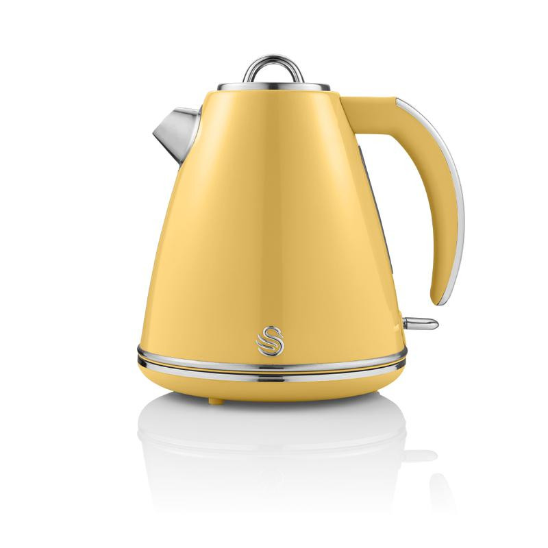 Swan 1.5 Litre Retro Jug Kettle Yellow Mega Appliances