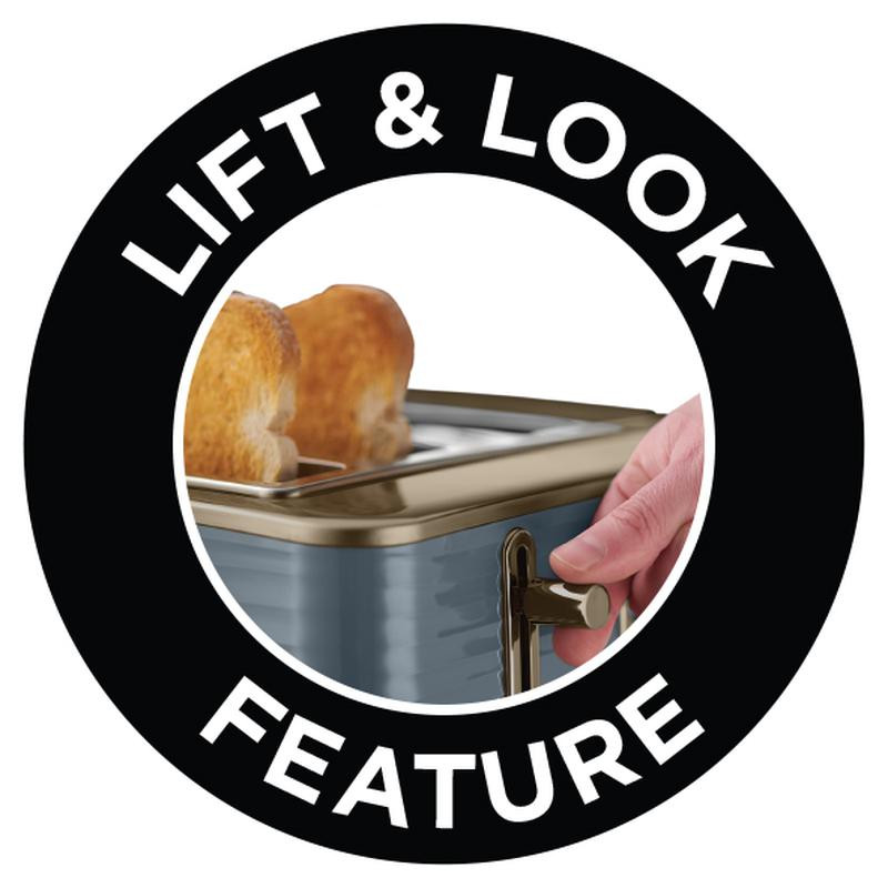 Russell Hobbs Inspire Brass 4 Slice Toaster Grey Mega Appliances