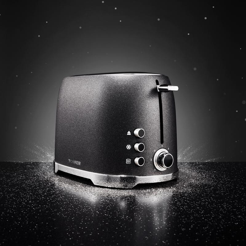 Tower Glitz 2 Slice Toaster Black Mega Appliances