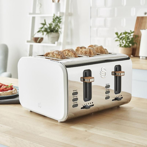 Swan 4 Slice Nordic Style Toaster - White Swan 4 Slice Nordic Style Toaster - White
