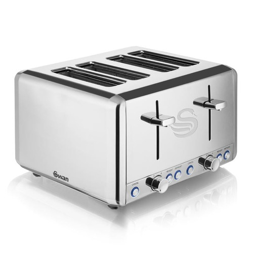 Swan 4 Slice Polished Stainless Steel Toaster