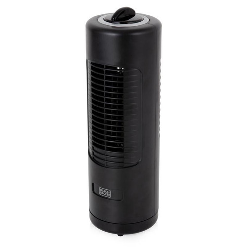 Black+Decker 12 Inch Mini Capsule Tower Fan in Black