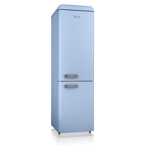 Swan Retro Slimline Fridge Freezer, Blue - Energy Rating: