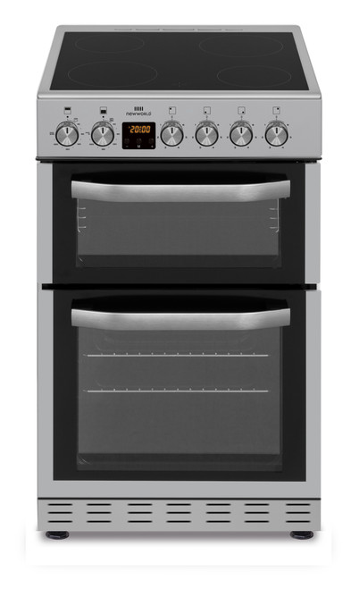 New World NWTOP53DCS 50cm Double Oven Electric Cooker Silver Energy Rating A