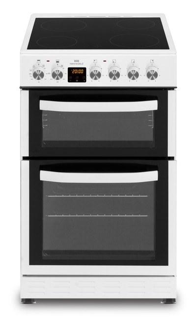 New World NWTOP53DCW 50cm Double Oven Electric Cooker White Energy Rating A