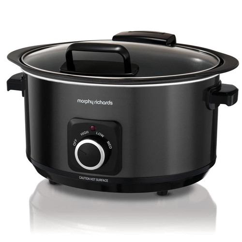 Morphy Richards Evoke Hinged Lid Slow Cooker 6.5L Black Mega Appliances