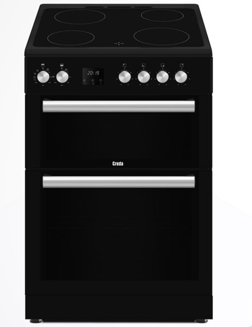 Creda C60CDOBL 60cm Freestanding Ceramic Double Oven Cooker Black