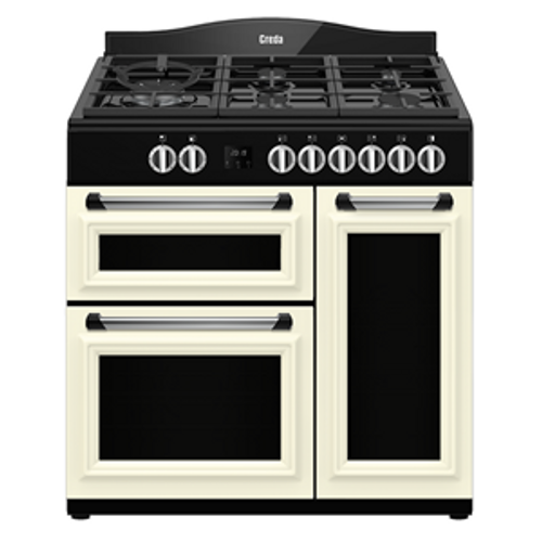 Creda C90RCDFTCRM 90cm Traditional 3 Cavity Dual Fuel Range Cooker Cream