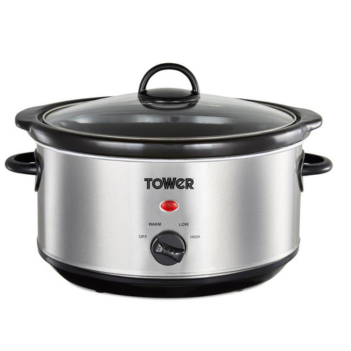 Tower 3.5L Slow Cooker Stainless Steel