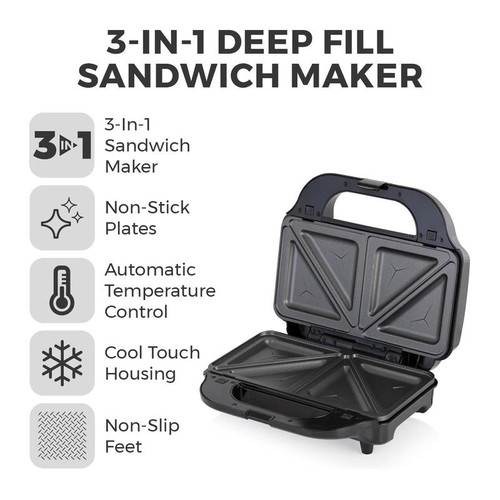 Tower 900W 3 in 1 Deep Fill Sandwich Maker