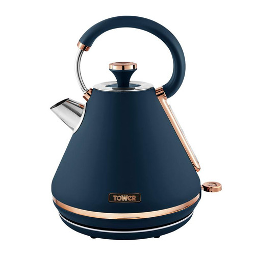 Tower Cavaletto 3KW 1.7L Pyramid Kettle Midnight Blue and Rose Gold