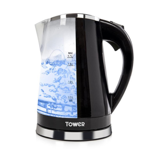 Tower 2200W 1.7L LED Colour Changing Kettle Black