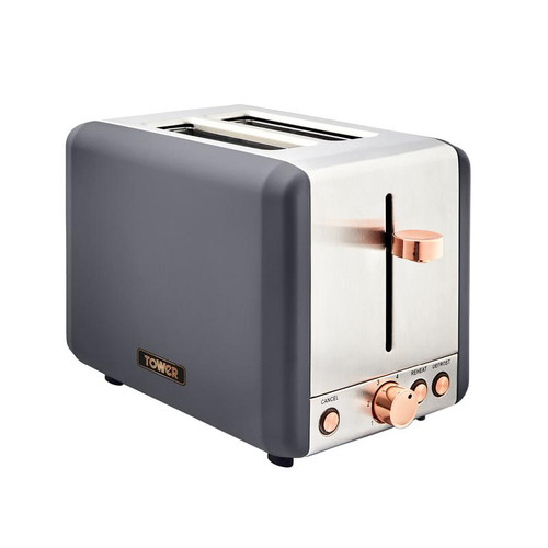 Tower Cavaletto 850W 2 Slice Toaster S/Sl Grey