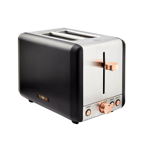 Tower Cavaletto 2 Slice Toaster S/Sl Black