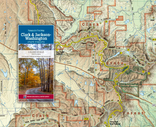 Clark and Jackson-Washington State Forests topographic trail map