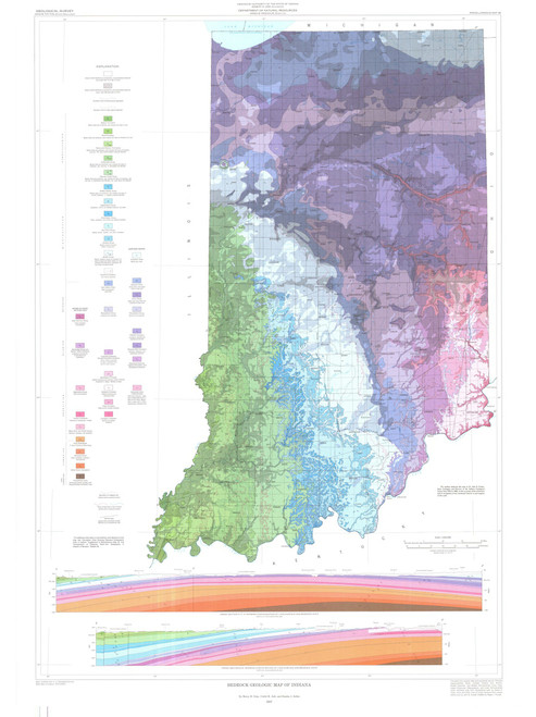 Bedrock geologic map of Indiana
