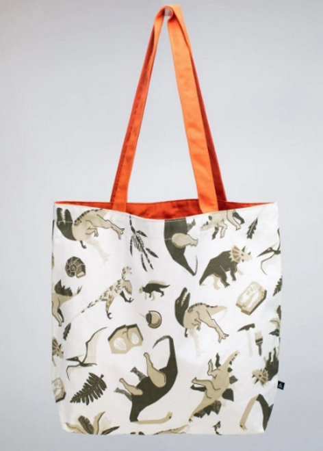 Retro dinosaur tote bag