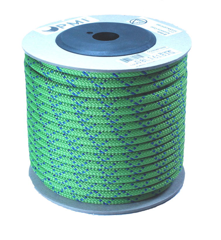 PMI 8mm Prusik Cord Green/Blue 50 Meter (164') Spool