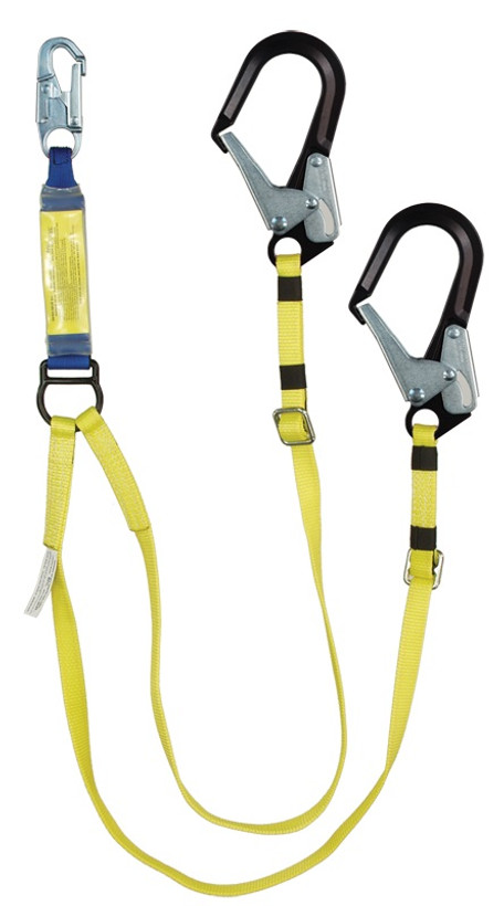 Yates 100% Tie Off Adjustable Length. 6ft. Free Fall Lanyard - YELLOW