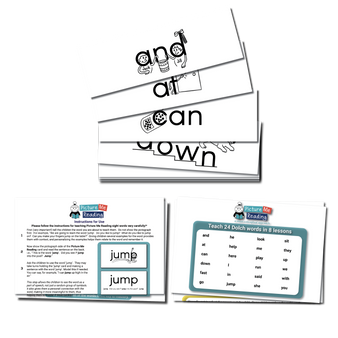 24-Card Starter Pack Large Picture Me Reading Dolch Sight Word Cards