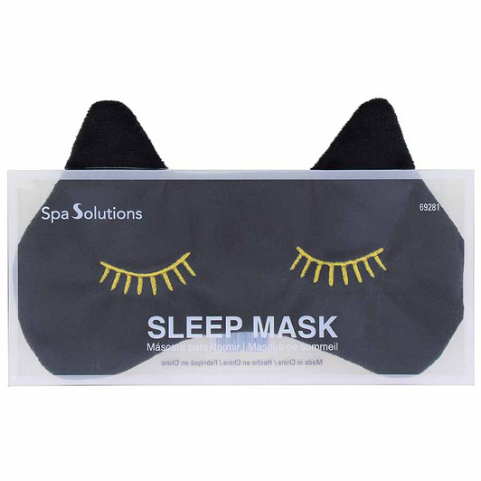 Cala Plush Sleep Mask Black cat