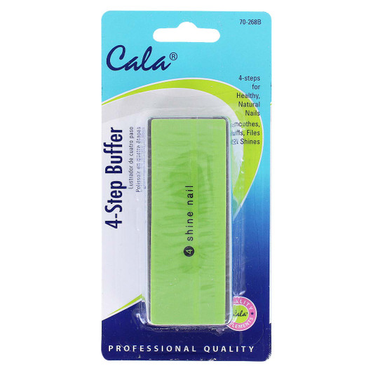 For healthy, natural nails; Smooth, Buff, File and Shine in 4 easy steps with this Cala 4-Step Buffer Block. For healthy, natural nails; Smooth, Buff, File and Shine in 4 easy steps with this Cala 4-Step Buffer Block.
