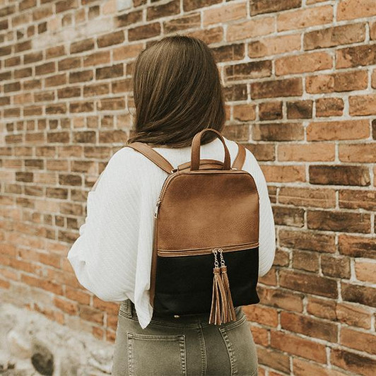 K-Carroll Scarlett Backpack shown on back of model