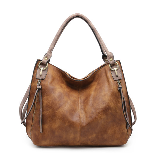 Jen & Co Connar Distressed Tote with Side Pockets
