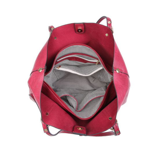 Jen & Co Iris Tote with Matching Bag inside view