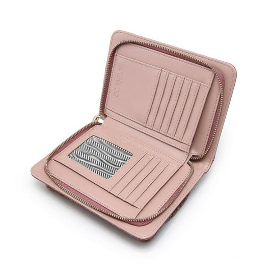 Jen & Co Evelyn Crossbody/Wallet inside view displaying card slots