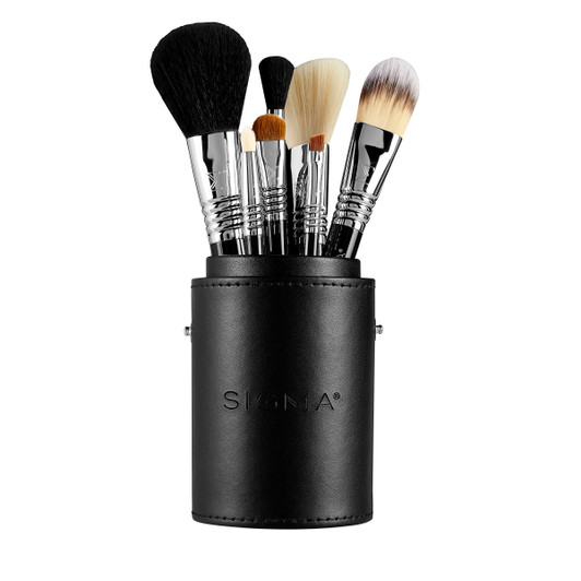 Sigma Iconic Brush Set - 5 Rose Gold Brushes + Beauty Bag 