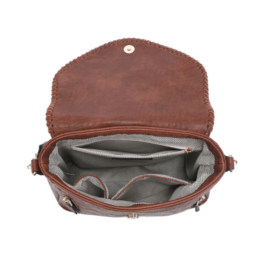 Jen & Co Lorelei Whipstitch Crossbody inside view Jen & Co Lorelei Whipstitch Crossbody inside view