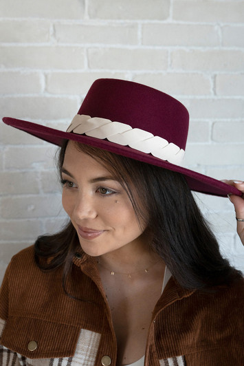 Jen & Co Ramsey Wide Cut-Out Trim Fedora style shot